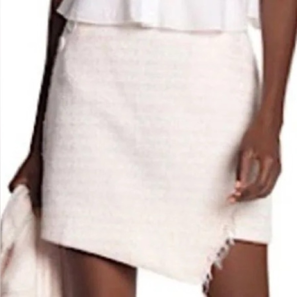 Walter Baker Light Pink Avery Tweed Skirt Boucle Asymmetrical Size 6 $148